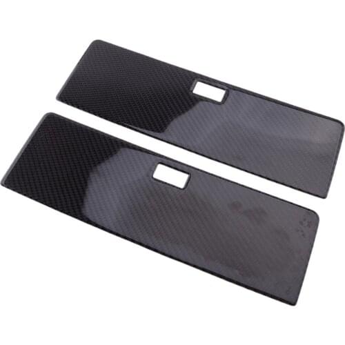 Black 2Pcs Carbon Fiber Car Rear Seat Storage Box Sticker Trim Cover Fit for Nissan 350Z 2006 2007 2008 2009 Self adhesive