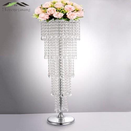 Decorative Shelves Flower Vase Floor Vases Flower Stand Crystal Road Lead Wedding Centerpiece Flower Rack For Event Party G001