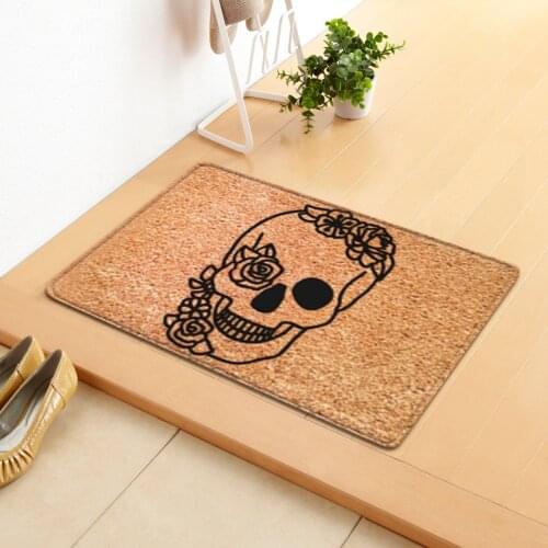 Halloween Cartoon Mat Thrilling Skeleton Bat Carpet Home Living Room Bedroom Rug 40X60cm Festive Mood Modern Horror Doormat