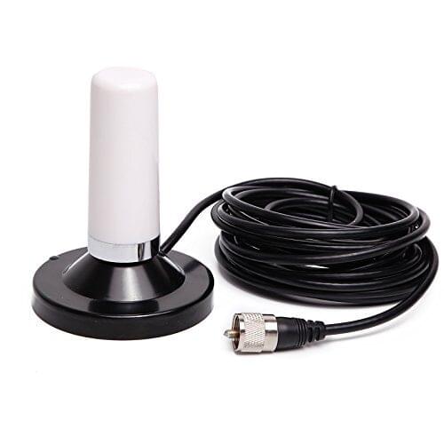 Short 9cm Dual Band VHF UHF 136-174&400-470MHZ Low Profile Phantom Antenna HH-N2RS for Mobile Vehicle Car Radio + 9cm Magnetic