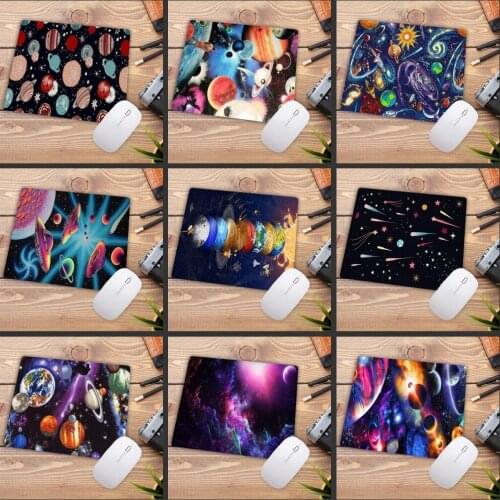 Mairuige Mouse Pad Colorful Universe Space Planet Non-slip Notebook Computer Desk Mat Small Mouse Pad 22X18CM