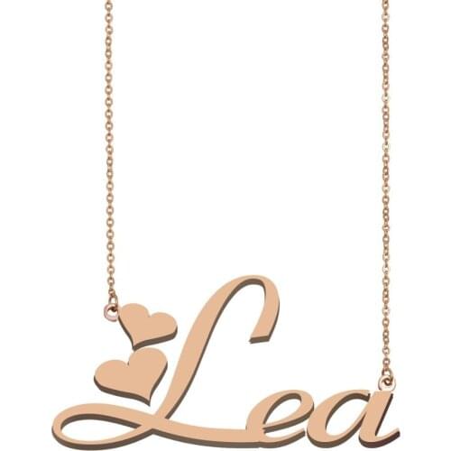 Lea Name Necklace Custom Gold Stainless Steel Pendant for Women Girls Best Friends Birthday Wedding Christmas Mother Days Gift