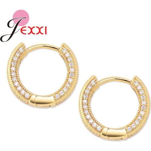 Top Sale Pure 925 Sterling Silver Round Hoop Earrings Women Girls Fashion Christmas Gifts New Year Best Presents For Families