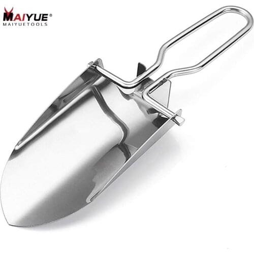MAIYUE Mini Stainless Steel Foldable Garden Trowel Folding Shovel , Lightweight Trowel shovel