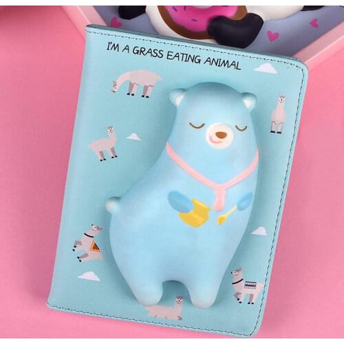 Cartoon Office School Stress Relief Elastic Spong Press Notebook Journal Planner Emotional Vent Kawaii Stationery Notepad Diary