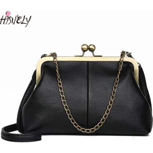 2021 New Vintage Bags Retro Women PU leather Shoulder Bag Ladies Messenger Bags Small Black Chain Clutch Fashion Handbags Hot
