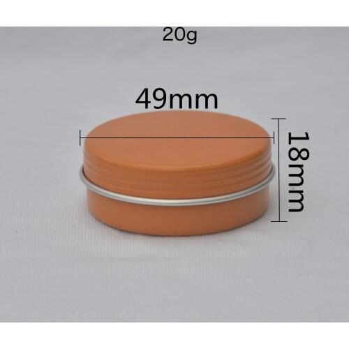 20g Orange New Aluminum Jar Tin Metal Cosmetic Packaging Containers Professional Makeup Tools Refillable Bottles 50pcs/lot
