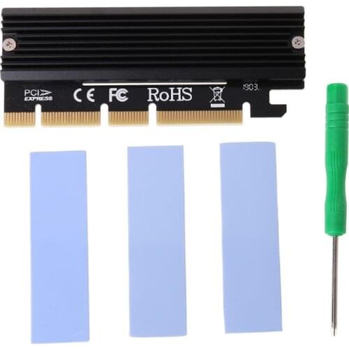 PCI Express 3.0 x16 to PCIe-based NVMe and AHCI SSD Adapter Card with Heat Sink for M.2 (NGFF) Form Factor Accessories