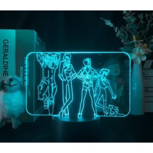 Portable Night Light Fans Bedroom 3D LED Acrylic Nightlight Cowboy Bebop Children‘s Kids Gift Club Party Decor Desk Lava Lamp
