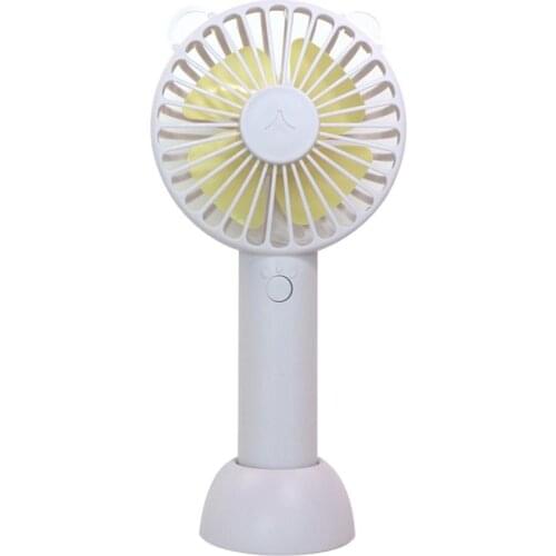 Protable Handheld Fan 3-Speed Mini USB Rechargeable Fan with 1200mAh Powerbank Battery Quiet Desktop Personal Cooling Fan