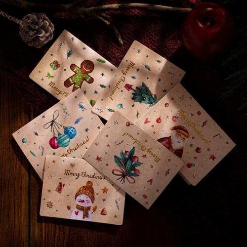 Blessings Greeting Card Christmas Gift Card Envelope Retro Style Creative Cartoon Design Christmas Decorations