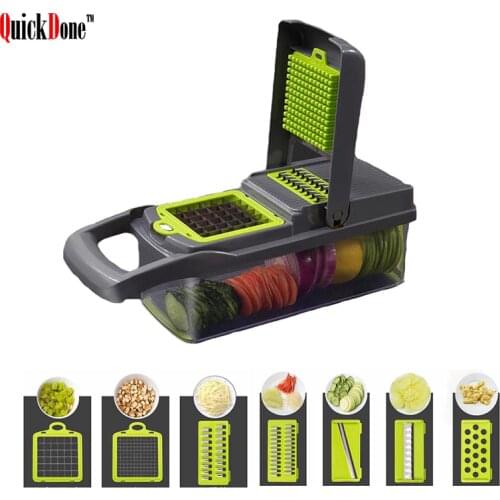 QuickDone Mandoline Vegetable Slicer Fruit Cutter Shredder Garlic Chopper With Blade Potato Carrot Grater Kitchen Gadget AKC6320