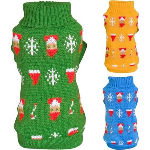 Multicolor Knitted Pet Clothes Christmas Dog Winter Clothes Multisize Dog Sweater Chihuahua Puppy Dog Apparel Costume