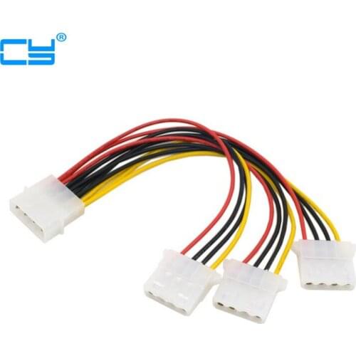 IDE 4 Pin Male to 3 IDE Female Y Type Splitter Power supply Extension Cable 15cm for Hard Disk
