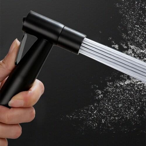 Black Bidet Toilet Sprayer Bathroom Handheld Sprayer Shower Head Self Cleaning 304 Stainless Steel Wall-mounted Mixer