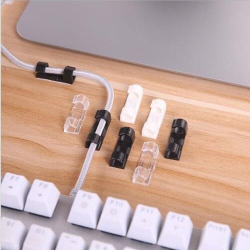 Self-adhesive Power Cord Sorting Clamp Cord Desktop Fixed Cable Nail-free Network Line Winder Wall-Mounted Holder