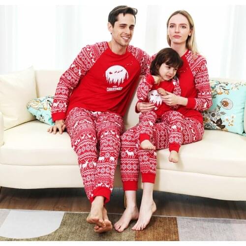 Family Christmas Pajamas Matching 2021 Deer Mommy And Me Pyjamas Clothes Sets Look Sleepwear Mother Daughter Father Son Outfit