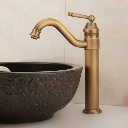 All copper retro single hole cold and hot faucet antique copper antique single handle washbasin washbasin faucet