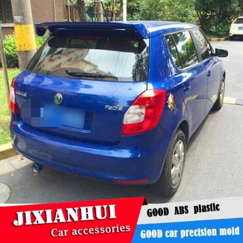 For Fabia Spoiler 2008-2013 Skoda Fabia Spoiler DKRS ABS plastic Material Car Rear Wing Color Rear Spoiler