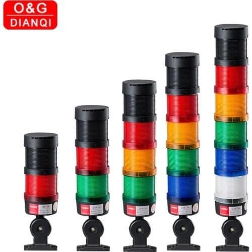 IP65 Stack Lamp Industrial Emergency Light Foldable Base LED Warning Light Tower DC12V/24V AC110V/220V/380V with Buzzer