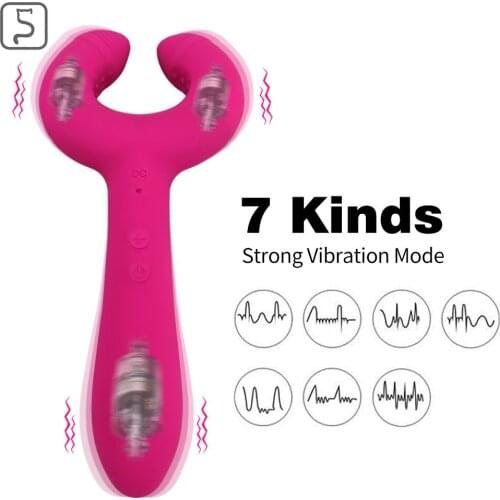 Wanterproof 7 Kinds Charging Y-type Massage Masturbation Vibrator Sex Toy for Adult Adult Supplies Wholesale