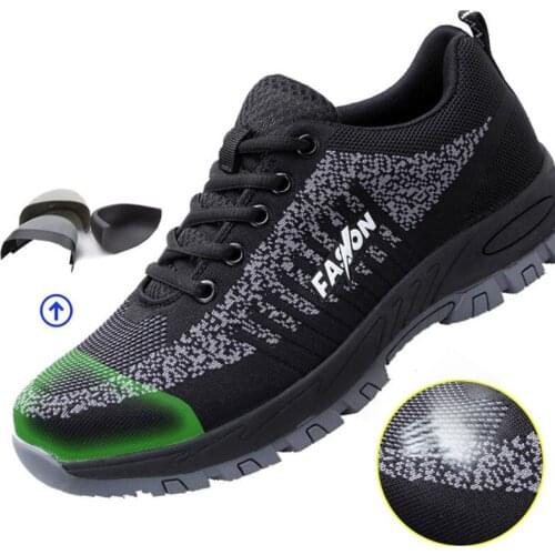 Summer Breathable and Light Safety Shoes for Men Women Composite Steel Toe Puncture Proof Casual Work Shoes Outdoor Sneakers