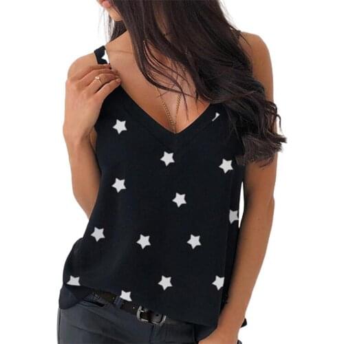 Women Summer Sexy Club Plus Size Top Star Print Backless Polyester Relaxing Skin-friendly Low Cut Blouse Daily Life
