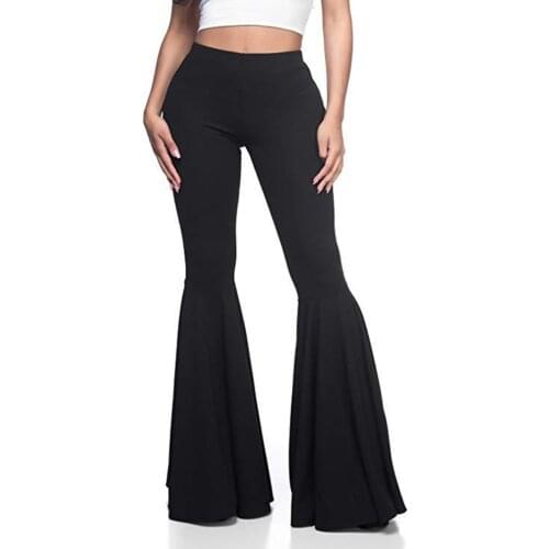 Women Sexy Midi Waist Tight Flare Trousers Fashion Womens Summer Fall Palazzo Casual Ladies Solid Color Career Long Trousers