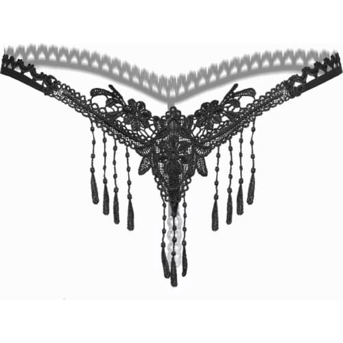 Women female Sexy G String Micro Tassel Hollow Out Thong Panties Shorts tangas Lingerie Underwears Underpants New 2019