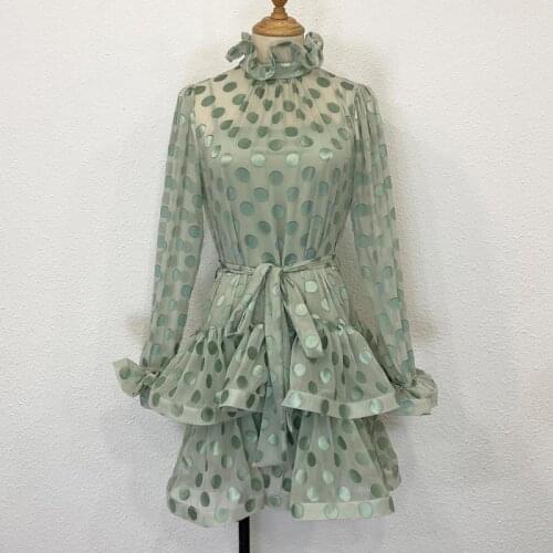 Polka Womens 100% Silk Dot Mini Dress