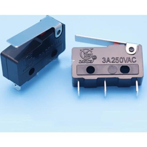 ZW12 KW-11B 3Z 3-Foot Minitype Travel Microswitch 3A 250V 3Pin Micro Switch with Handle 50pcs