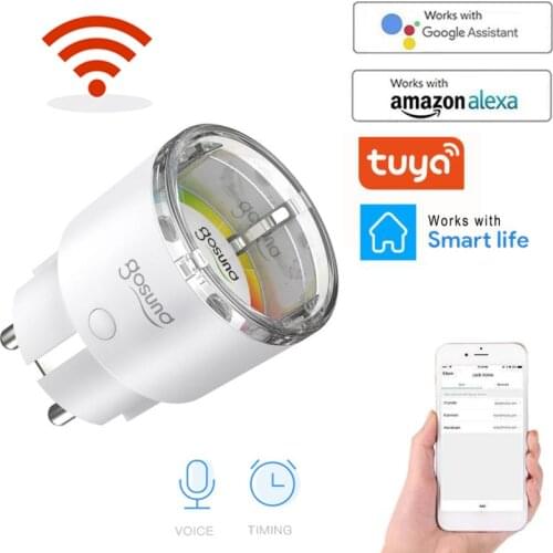 10A Wifi Smart Plug Eu Adapter Voice Control Power Energy Monitor Outlet Timer Socket Voor Alexa Google Home Tuya Smartlife App