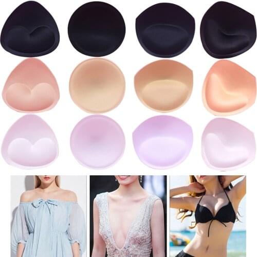 1pair Bra Accessories Triangle Cup Sponge Bra Pads Push Up Enhancer Removable Bra Padding Inserts Cups Swimsuit Bikini Padding