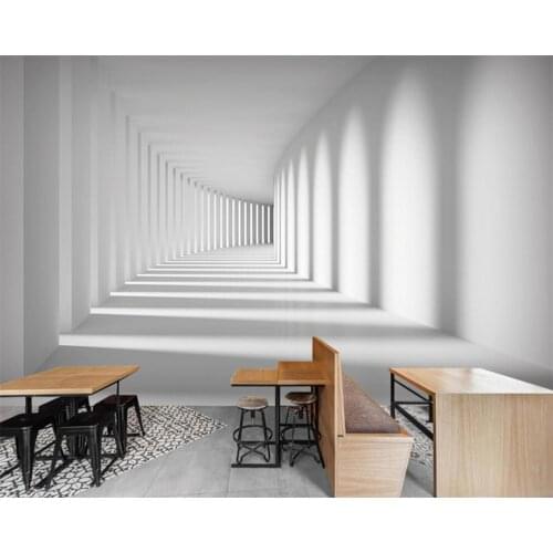 Beibehang Customize new abstract three-dimensional space corridor office living room sofa background wallpaper papier peint