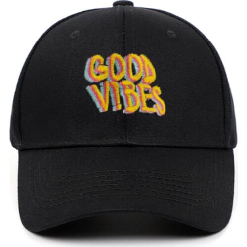 Which in shower stitched GOOD VIBES baseball cap hip hop adjustable summer men dad hat women curved snapback female cap bone