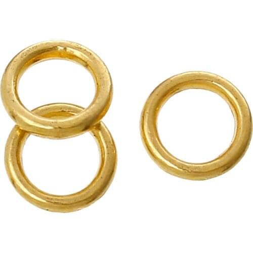 DoreenBeads Zinc metal alloy Closed Soldered Jump Rings Circle Ring Gold Color 6mm( 2/8") Dia, 80 PCs
