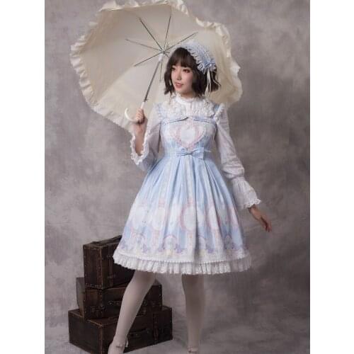 Palace princess tea party sweet lolita dress vintage lace bowknot cute printing victorian dress kawaii girl gothic lolita jsk