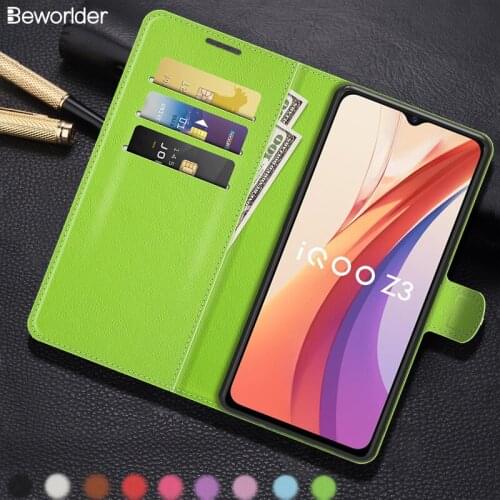 PU Leather Cases For Vivo IQOO 3 5 Z3 5G Lichee Pattern Flip Wallet Stander Protect Phone Cover For Vivo IQOO Z1X U3 U3X Case