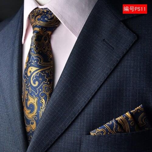 Tie + Pocket Towel Suit Mens Formal Business 1200 Needle High Weft Density Spot Wholesale 8cm Personalized Tie Suit