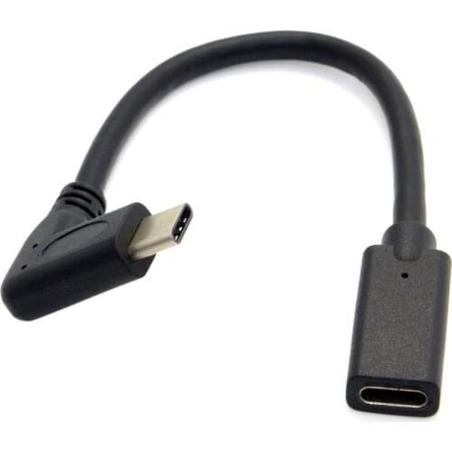Xiwai 90 Degree Right Angled USB-C USB 3.1 Type C Male to Female Extension Data Cable for Laptop TabletLength: 20cm