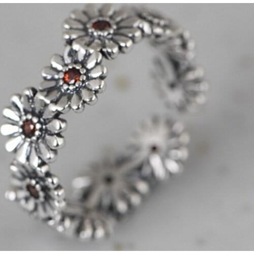 BOCAI New real S925 silver woman ring retro craft fashion jewelry 2021 Trendy small flower open index finger ring
