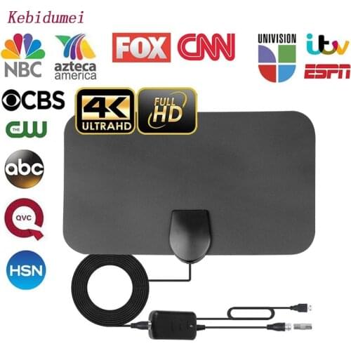 Kebidumei Indoor TV Antenna Aerial Digital HDTV Antennas 50 Miles Range 4K 1080P HD VHF UHF Freeview Television Antenna Satelite