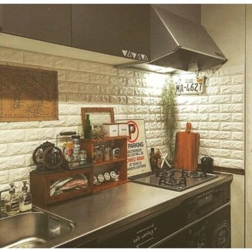 Kitchen Countertop Form Wall Sticker Imitation Brick Bedroom Decoration 3d Self-Adhesive Flexible Sponge Brick Wall