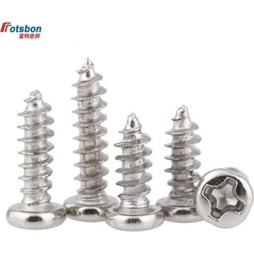 M1/M1.2/M1.4 Cross Recessed Pan Head Self-tapping Screw Stainless Steel Vis Spike Screws Tornillos Viti Phillip Plaine DIN7981