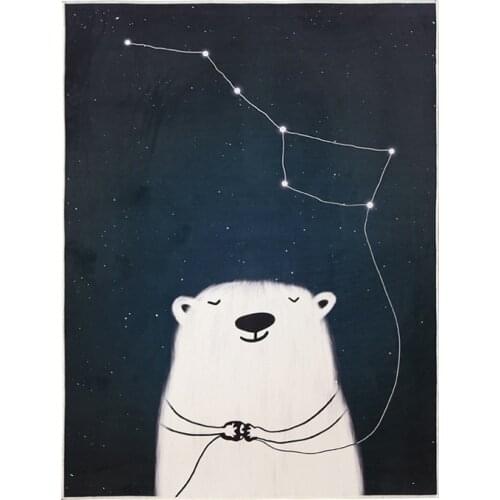 Cute Cartoon Animals Anime Polar Bear Rabbit Floor Mat Door Mat Anti-slip Mat Carpet Bedroom Living Room Home Decoration