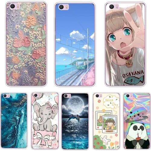 Soft TPU Painting Cases For xiaomi Mi5 Mi 5 Phone Cases Cover For xiaomi mi5 mi 5 m5 Silicone cartoon Cat flower