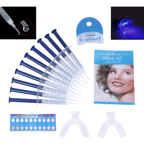 1 set Teeth Whitening 44% Peroxide Dental Bleaching System Oral Care Gel Kit Tooth Whitener New Dental White Equipment LED Light