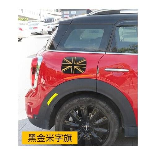 Auto Min Cooper Countryman F60 Fuel Tank Flank Cover Decal Sticker Laffle Modified Gold Union Jack Flag Car Accessories