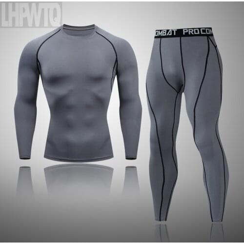 Newest Mens Tracksuit Gym Fitness Compression Sports Suit Clothes Running Jogging winter Sport thermal underwear sets