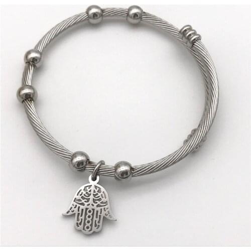 New 316 stainless steel leather cord bracelet Neutral men and women Adjustable length